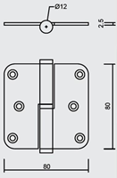 KOGELPAUMELLE Rvs304 CE HDD RS ronde hoek*inox plus*din-Rs*ø12mm-2