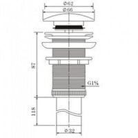 AFVOERPLUG POP-UP TEAKEA CE zonder overloop*plug ø66mm*-3