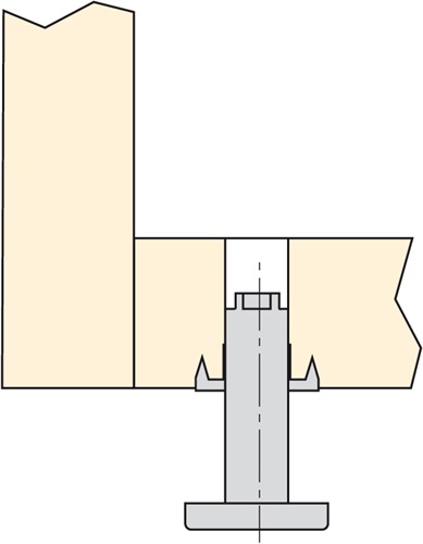 HOOGTEVERSTELLER          EMUCA CE staal verzinkt*pootje ø23mm*met kap-3