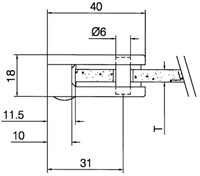 GLASKLEM model AMARENTIA G-FITTINGS CE zamac Messing design*plat  *zonder rubbers*-3