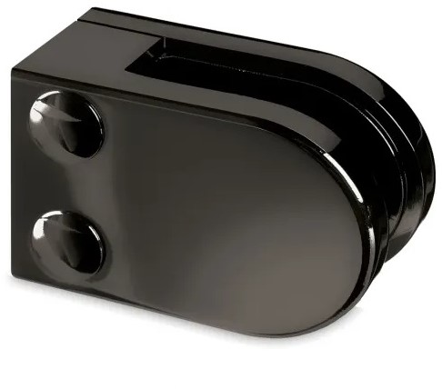GLASKLEM model AMARENTIA G-FITTINGS CE zamac Zwart design*plat  *zonder rubbers*