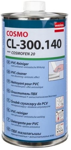 PVC REINIGER COSMOFEN WEISS CE niet oplossend*met anti-staticum*