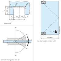 GLASDEURSCHARNIER R/L MEFF CE zwart design*rvs materiaal*-3