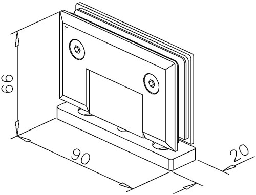 GLASDEURSCHARNIER R/L MEFF CE zwart design*rvs materiaal*-2