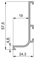 GREEPPROFIELEN GOLA-E (L) EMUCA CE aluminium zwart*infrees*H57x24mm*-2