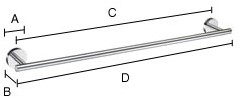 HANDDOEKHOUDER HOME SMEDBO CE messing chroomd*gepolijst*hoh 606mm-2