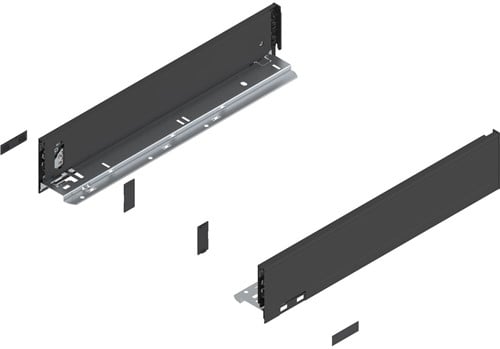 ZIJWANDEN LEGRABOX HM BLUM CE staal carbonzwart mat*pure set*R/L*