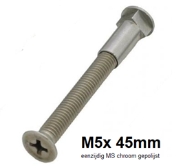 PATENTBOUTJE met HULS   S&B CE messing gepolijst chroom*VK-kop*