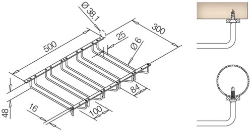 GLAZENHOUDER SHARDY G-FITTINGS CE rvs zwart design*opschroef*-2