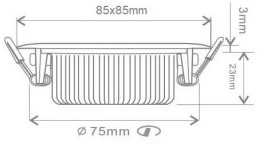 INBOUWSPOT DOWNLIGHT  YELA CE zwart gecoat*3000K*inclusief driver*-2